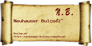 Neuhauser Bulcsú névjegykártya